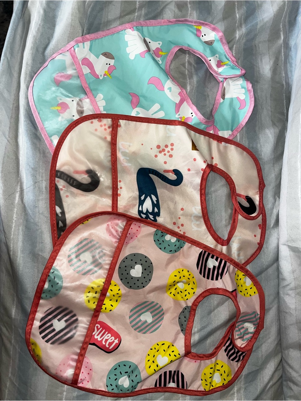 Toddler Girls Waterproof Bibs Set
